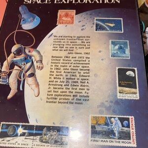 Space Exploration Poster with Stamps